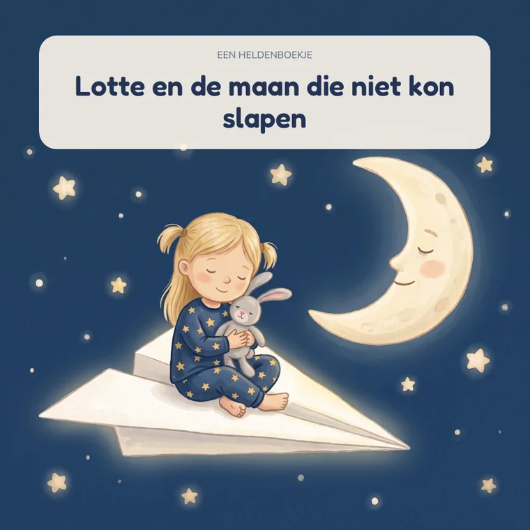 Kaft van het voorbeeldboekje: Lotte en de maan die niet kon slapen